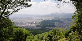 比叡山登山時、京都市街の眺望