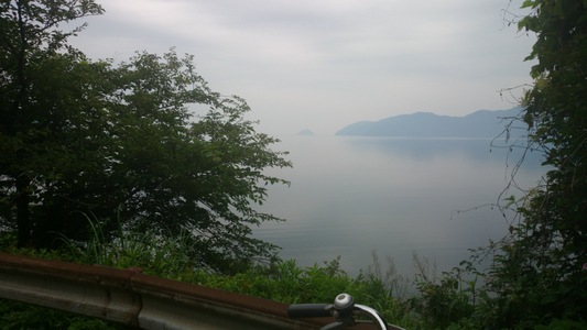 琵琶湖一周サイクリングも湖岸沿いだと、こんなに高い所も・・